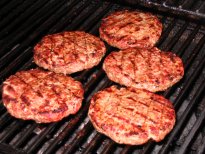 Burgers on the grill